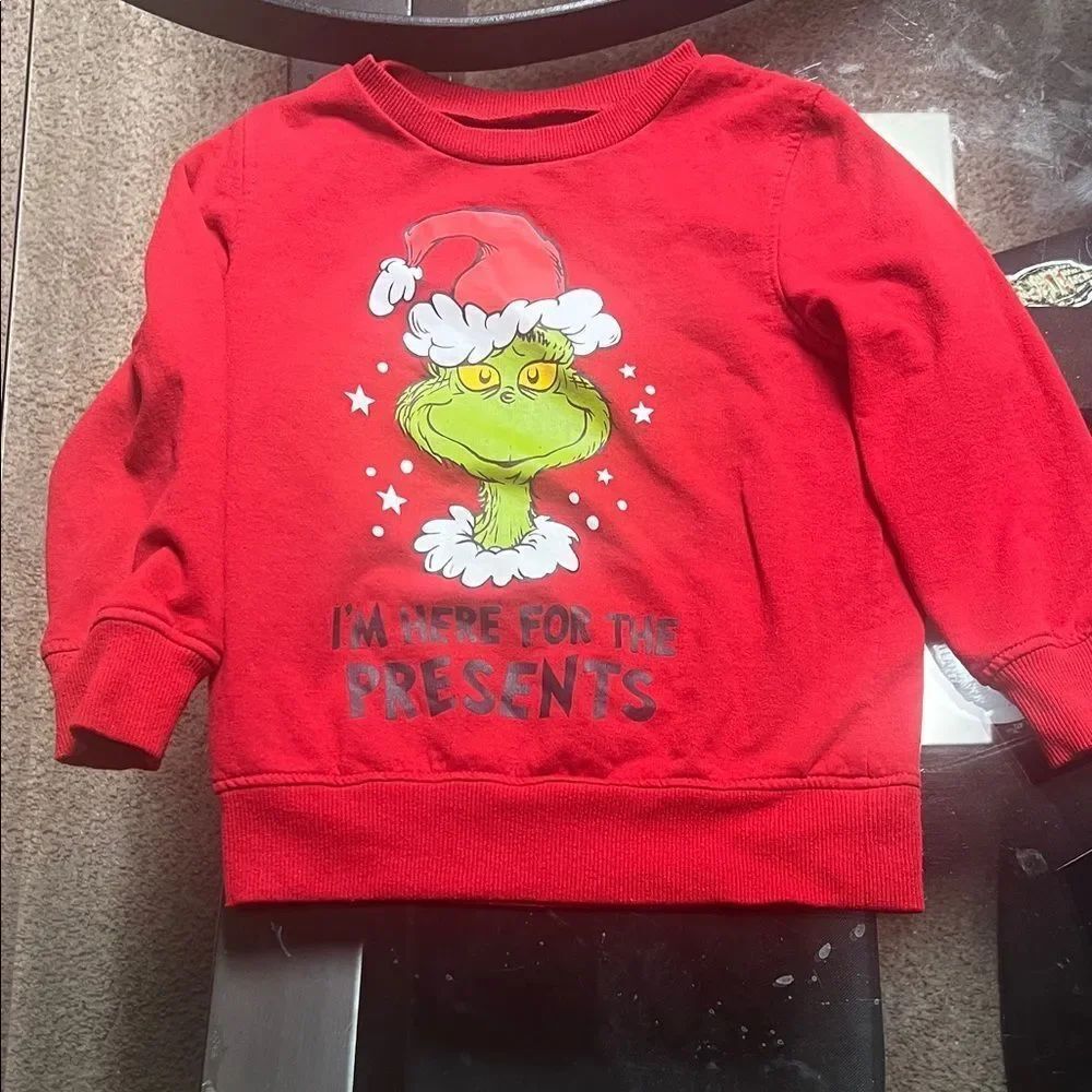 Festive Red KidsâSweatshirt with Holiday Character